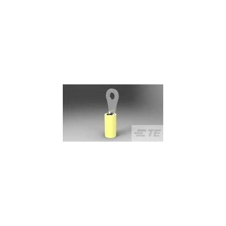Te Connectivity Ring Terminal, #4 Stud Size, 10 AWG, 300 V, Nylon Insulated, Yellow 8-35148-1